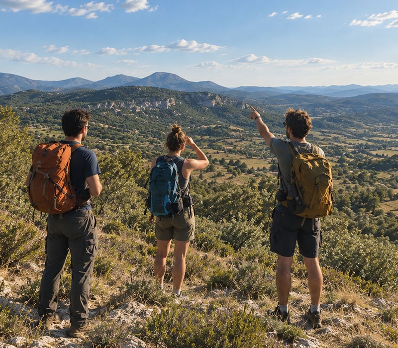 Parc naturel régional des Baronnies provençales, randonnée dans la campagne